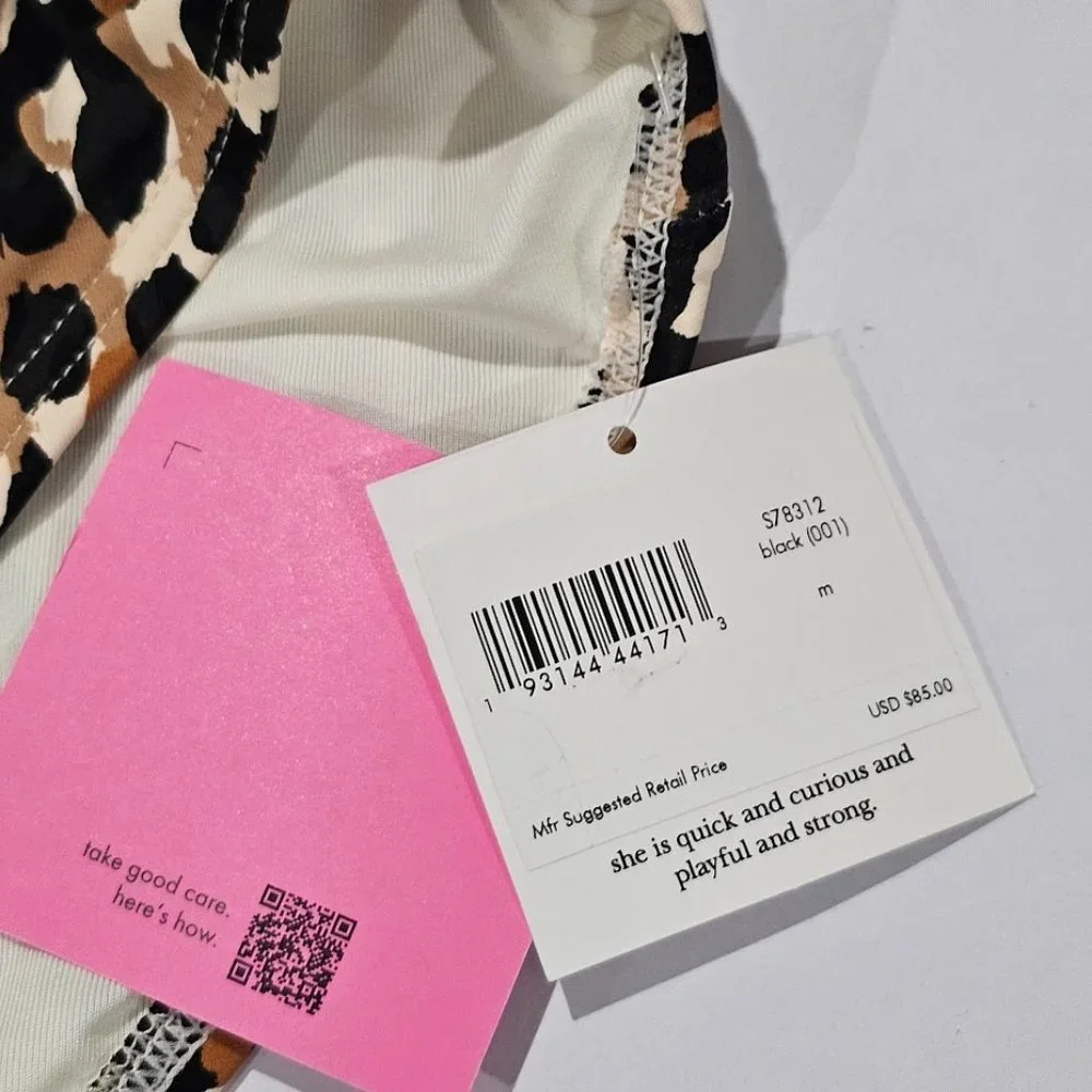 Kate Spade New York Belted High-Waist Animal-Print Bikini Bottom - Picture 5 of 6